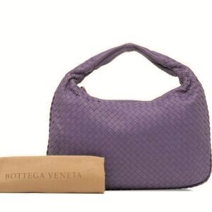 Pre Loved Bottega Veneta Leather Women Purple Hobo Bag